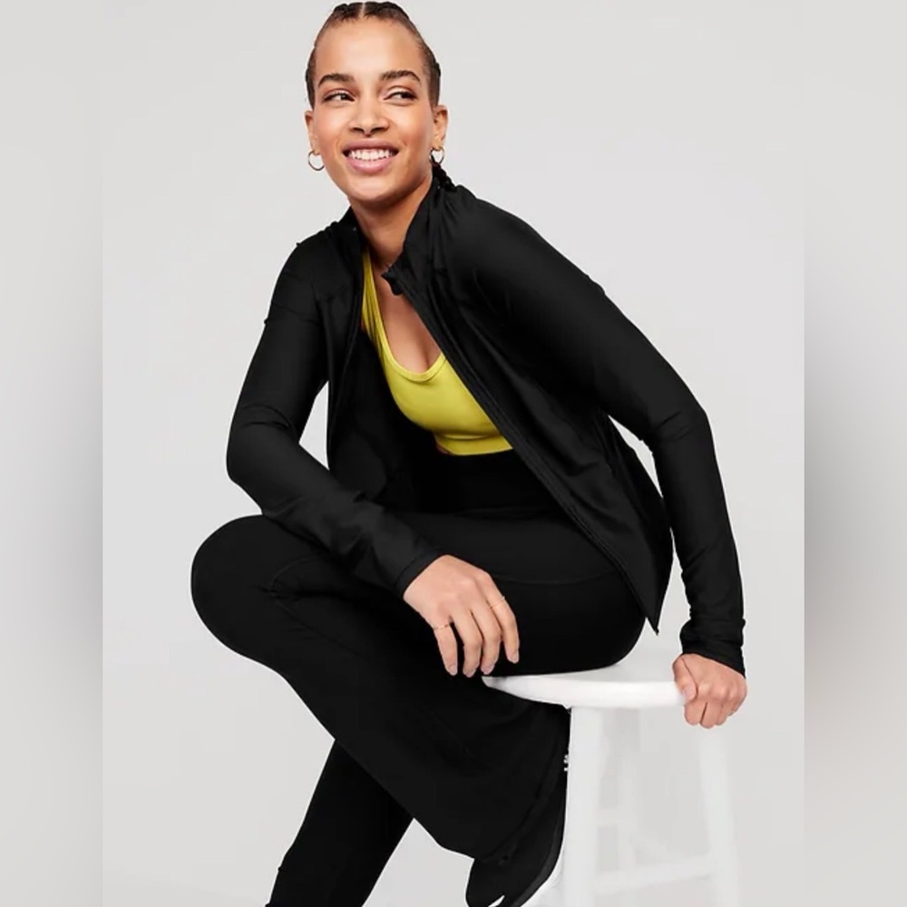 Black Performance Zip Jacket – Sculpting Fit Activewear (3X) PowerSoft Style